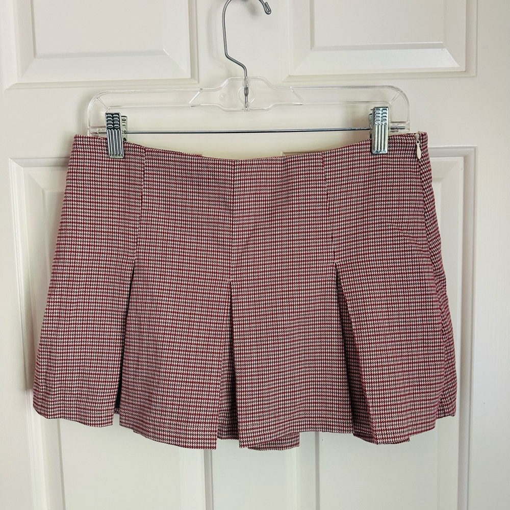 Urban Outfitters Red and White Mini Skirt